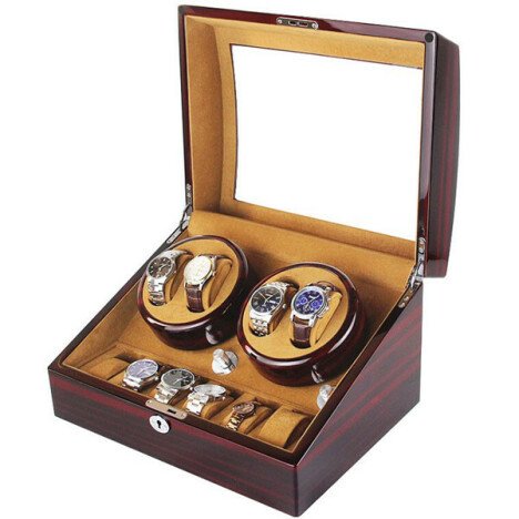 Cutie intors ceasuri automatice iUni, Watch Winder 4 + 6 spatii depozitare Mahon